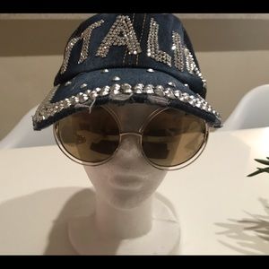 Jeans hat with stones